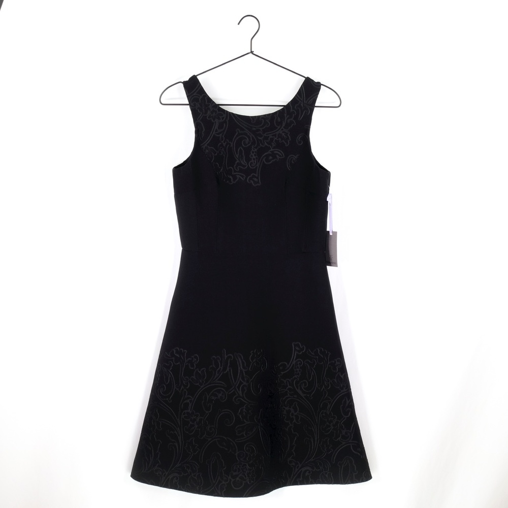 VERA WANG Black Scuba Fit & Flare Cocktail Dress - Picture 4 of 16